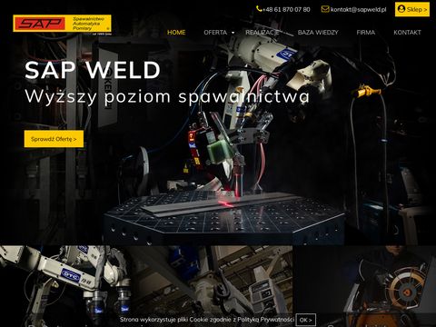 Sapweld.pl zrobotyzowane stanowisko spawalnicze