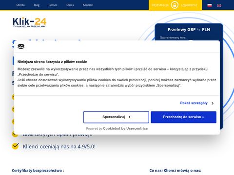 Klik-24.com przelewy do Polski z UK