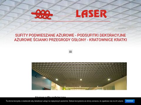 Laser - sufity podwieszane