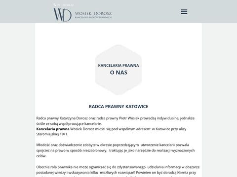 Wosiekdorosz.pl radca prawny Katowice