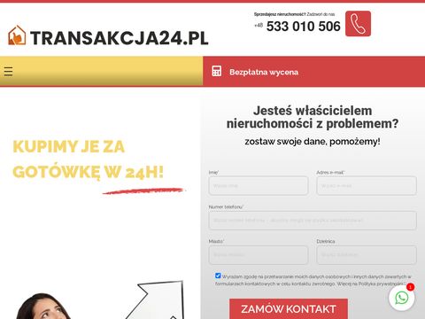 Transakcja24.pl - skup nieruchomości