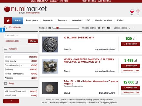 Numimarket.pl - sztabki złota