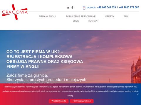 Cracovia.org.uk rejestracja firmy w Anglii