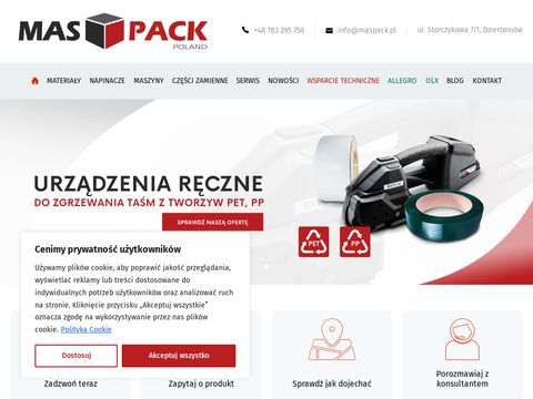 Maspack.pl - niszczarki do taśm pp