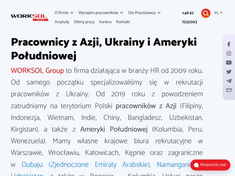 Worksol.pl pracownicy z Ukrainy