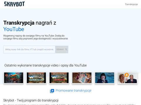 Skrybot.pl - transkrypcja YouTube