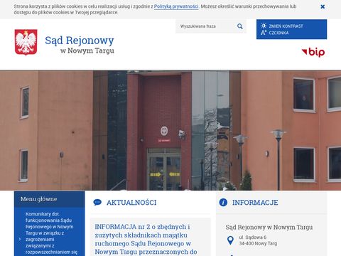 Sąd rejonowy w Nowym Targu E-sąd