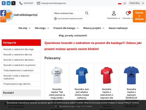 Nadrukibialogard.pl koszulki z własnym nadrukiem