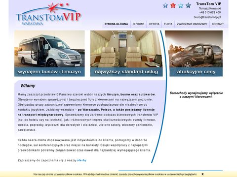 Transtomvip.pl wynajem busów